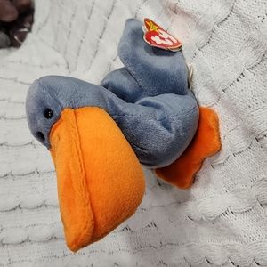 Vintage Ty Beanie Baby Original Scoop The Pelican 1996 P.E. Pellets